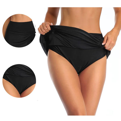Ladies' swim shorts with side slit – Liv-Black-XS-Nora Luxe