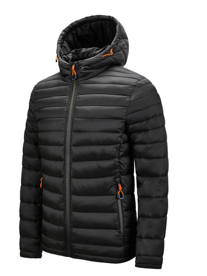 Ladies Winter Puffer Jacket with Hood - Arwen-Black-S-Nora Luxe