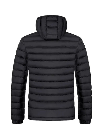 Ladies Winter Puffer Jacket with Hood - Arwen-Black-S-Nora Luxe