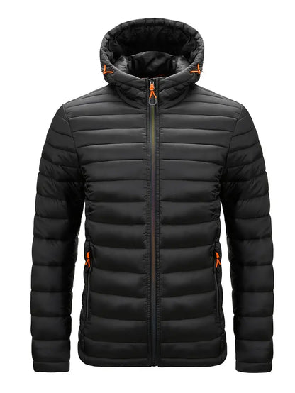 Ladies Winter Puffer Jacket with Hood - Arwen-Black-S-Nora Luxe