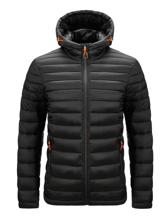 Ladies Winter Puffer Jacket with Hood - Arwen-Black-S-Nora Luxe