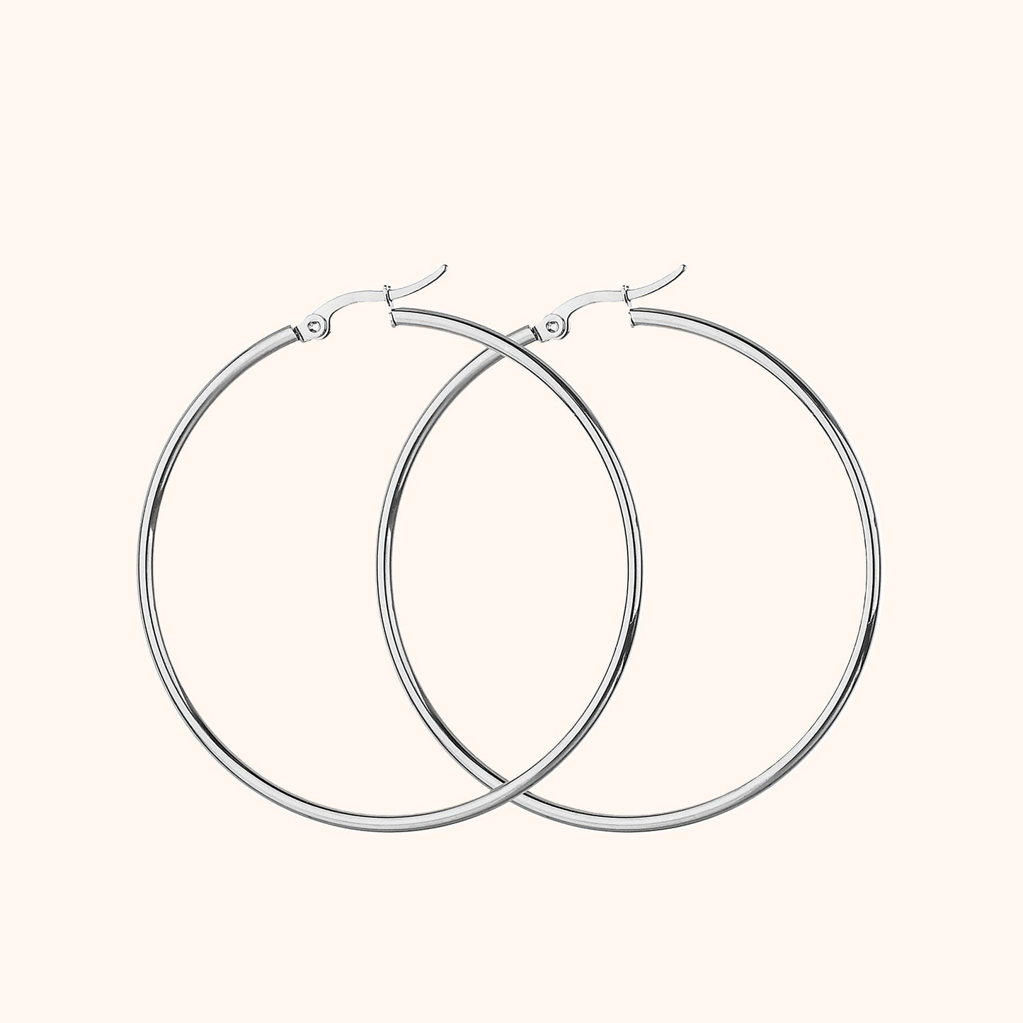 Large Hoop Earrings - Celeste-0.79 in-Silver-Nora Luxe
