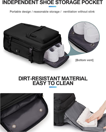 Waterproof Travel Backpack with Shoe Compartment & USB Port – 14" (35.56 cm) Laptop Fit