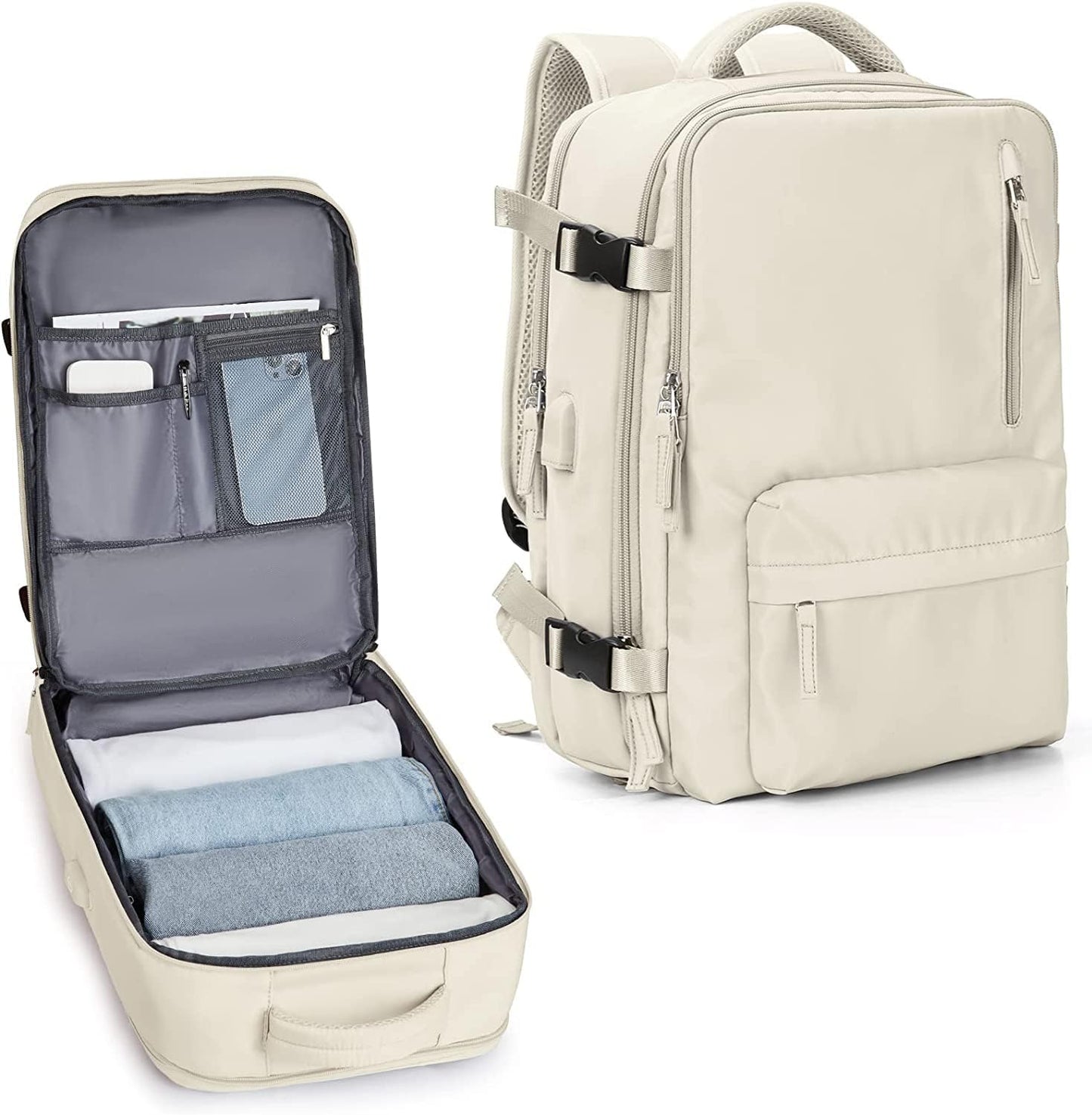 Waterproof Travel Backpack with Shoe Compartment & USB Port – 14" (35.56 cm) Laptop Fit