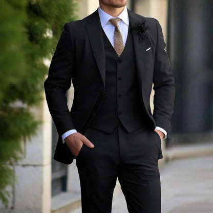 Layered 3-piece Men's Suit - Weston-Black-XS-Nora Luxe