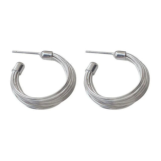 Layered Lines Hoops - Amelie-Nora Luxe