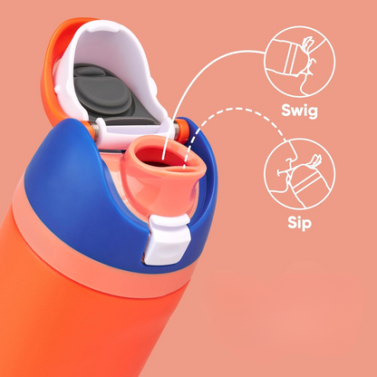 Leak-proof Insulated Stainless Steel Water Bottle with Straw - BPA-free-450 ml-Pink-Nora Luxe
