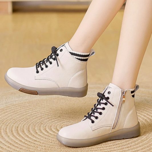Learn Waterproof Women's Sneakers - AquaStride-Light brown-black-2.5-Nora Luxe