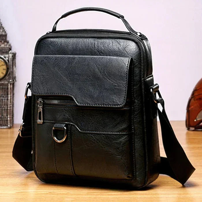 Leather Shoulder Bag - EleganceLuxe-Black-Nora Luxe