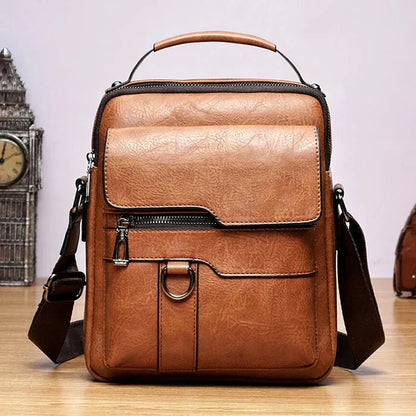 Leather Shoulder Bag - EleganceLuxe-Light Brown-Nora Luxe