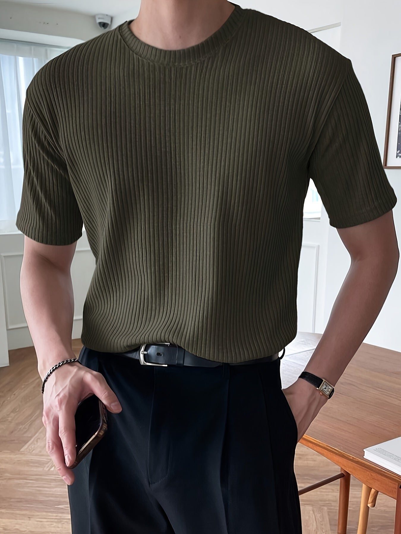 Light Green Men's T-shirt - Milan-S-Nora Luxe