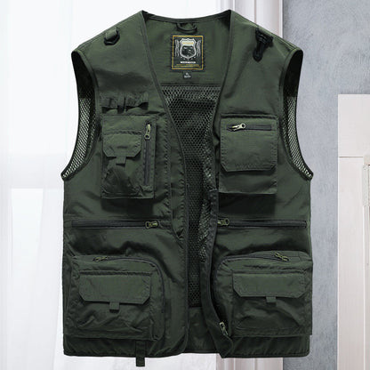 Light men's outdoor vest – Viktor-Army green-S-Nora Luxe