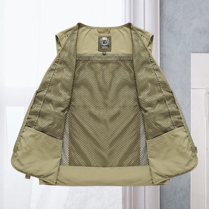 Light men's outdoor vest – Viktor-Khaki-S-Nora Luxe