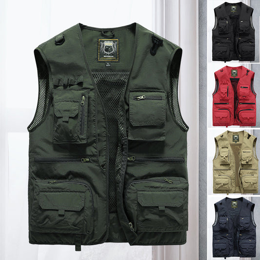 Light men's outdoor vest – Viktor-Khaki-S-Nora Luxe