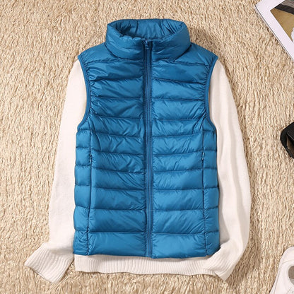 Light quilted vest with a feminine fit – Juliette-Blue-S-Nora Luxe
