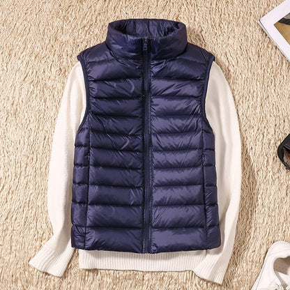Light quilted vest with a feminine fit – Juliette-Dark blue-S-Nora Luxe