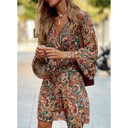 Light summer midi dress with a fitted silhouette - Elina-Brown-S-The Livary