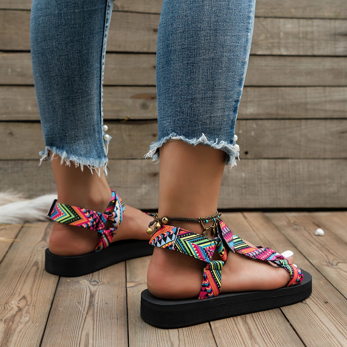 Light women's summer sandals with color play – Amélie-3-Nora Luxe