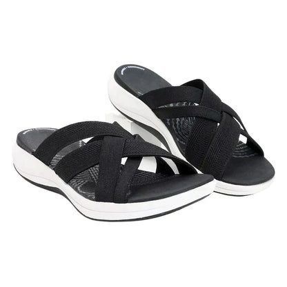 Lightweight Ladies' Slippers with Shock-Absorbing Footbed – Lina-Black-3-State of Style