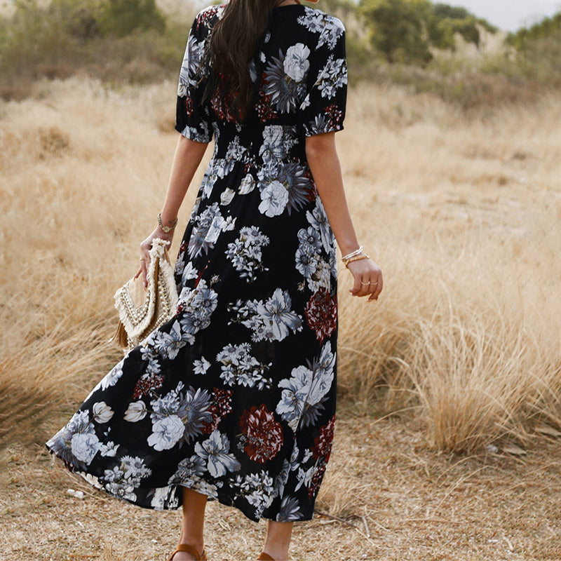 Lightweight Loose-Fitting Summer Dress – Ismay-Black-S-State of Style