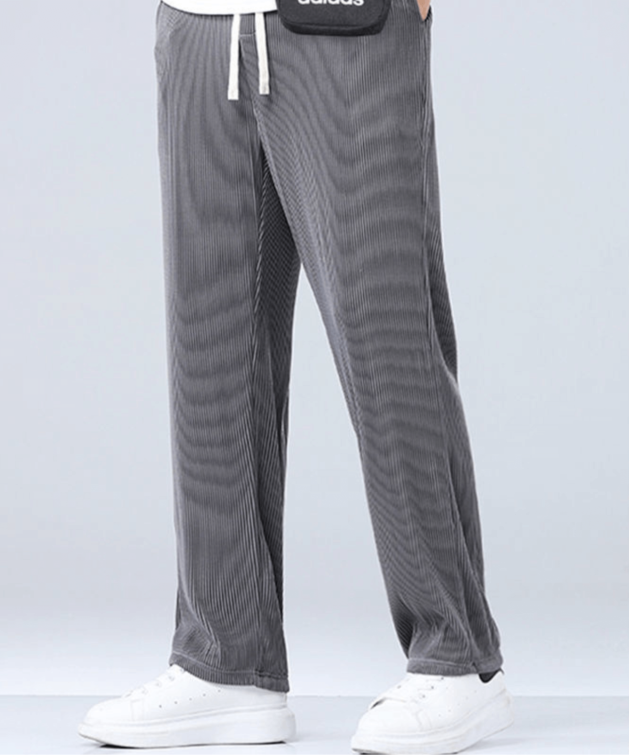 Lightweight Men's Casual Trousers – Fabio-Dark grey-S-Nora Luxe