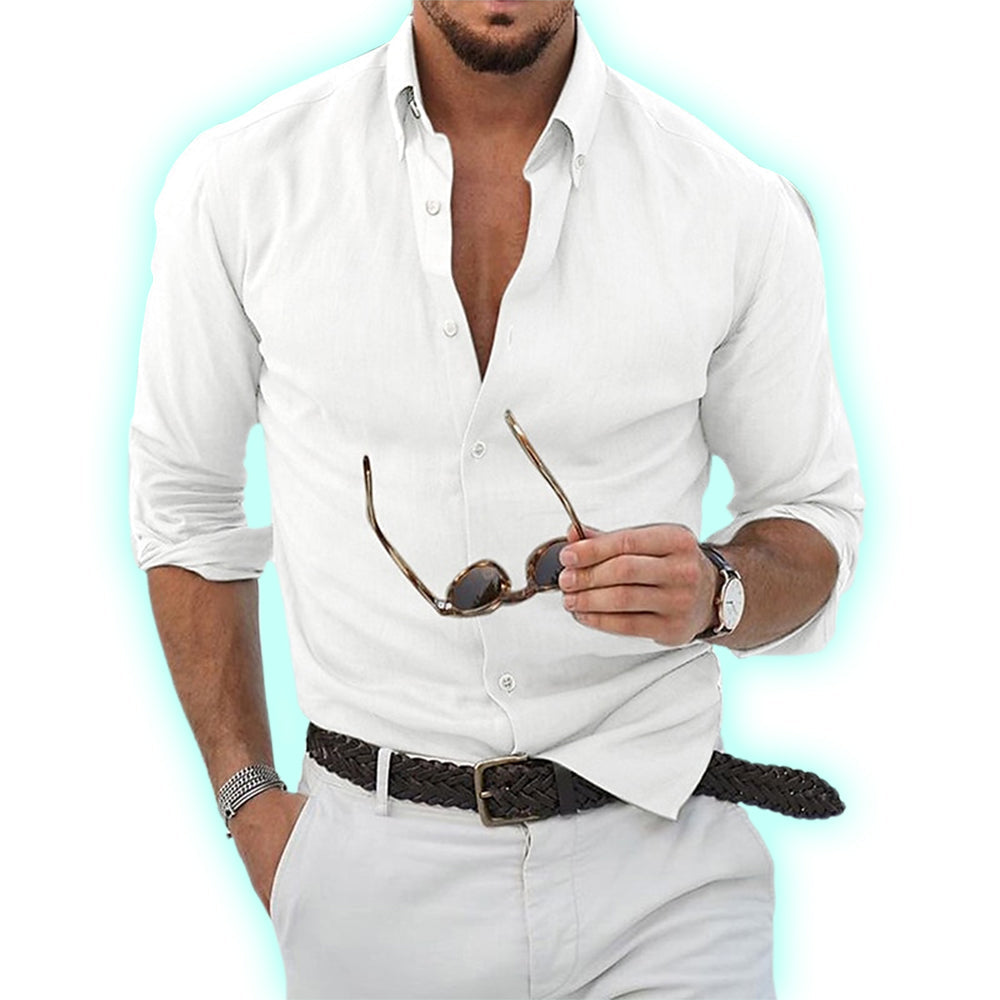 Linen Men’s Shirt – Thiago-White-S-State of Style