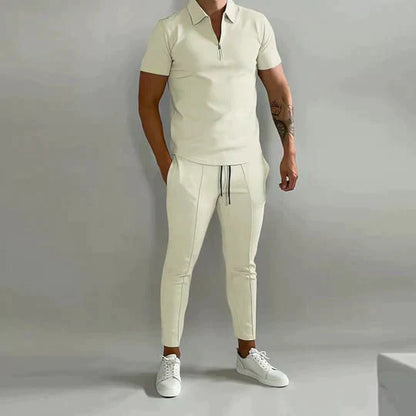 Linen shirt and trousers in men's set – Adrian-Beige-S-Nora Luxe
