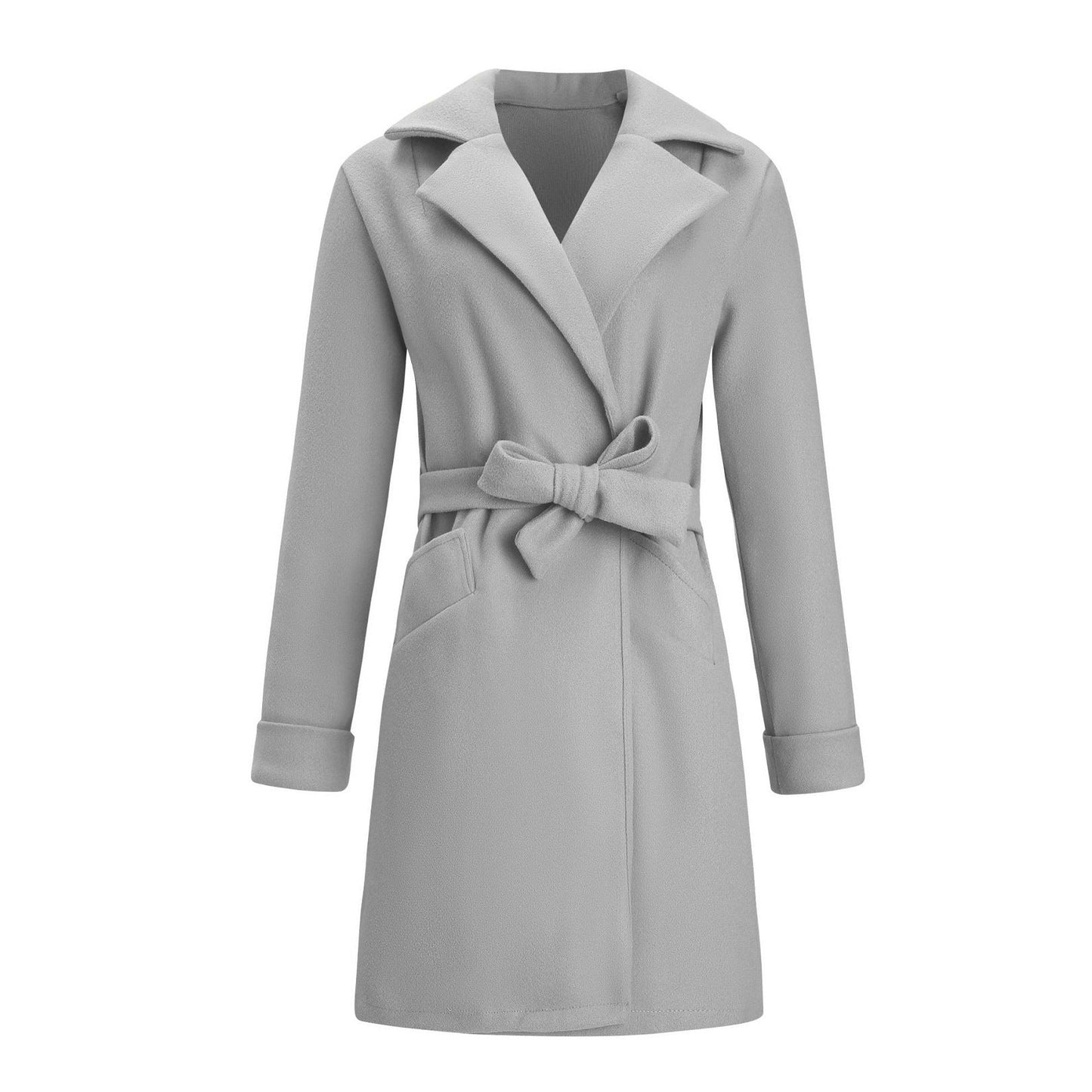 Long Double-Breasted Wool-Look Coat for Women - Elise-Black-S-Nora Luxe