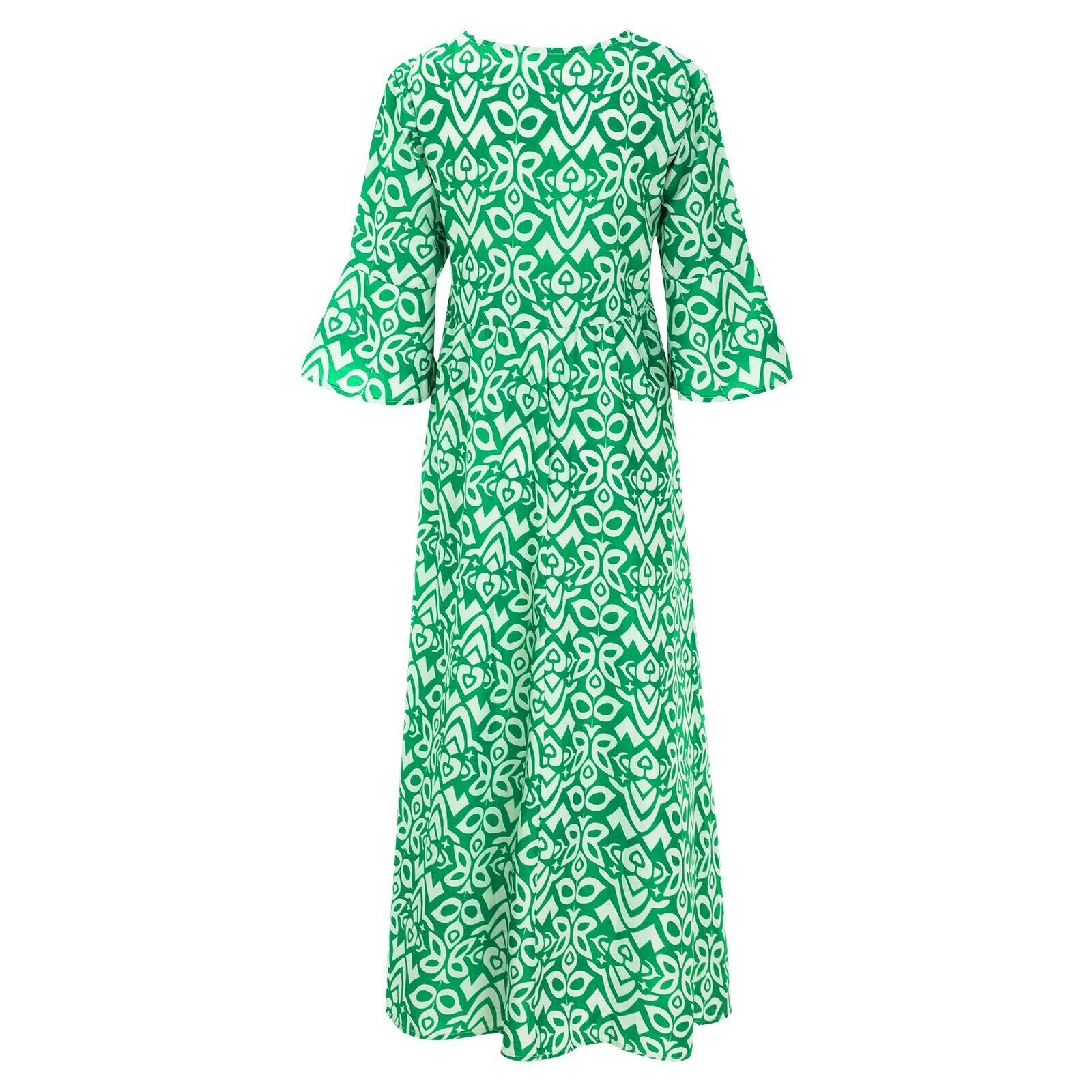 Long Floral Dress with V-neck – Liora-S-Red-Nora Luxe
