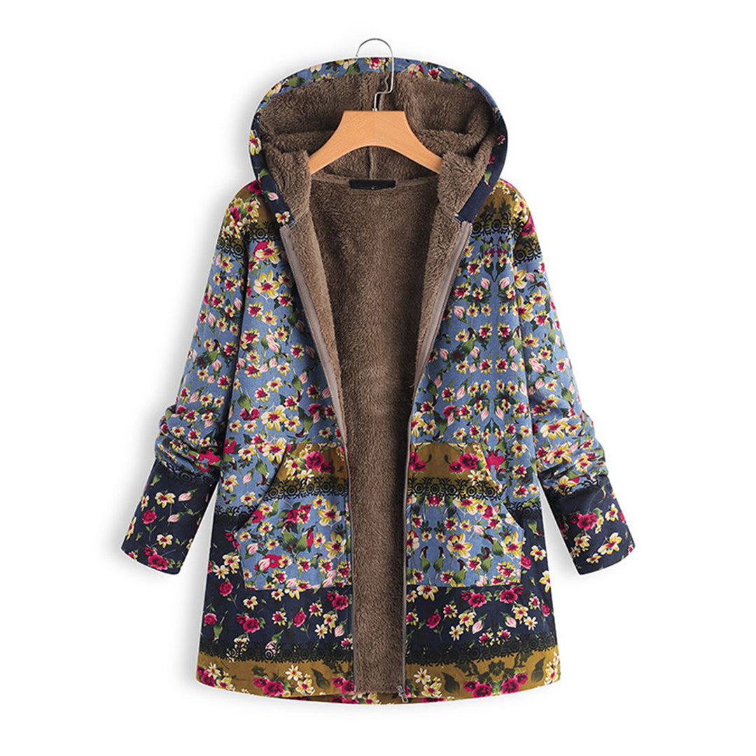 Long Ladies Teddy Coat with Hood - Seraphina-Blue-S-Nora Luxe