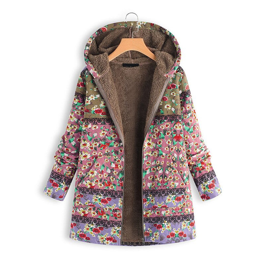 Long Ladies Teddy Coat with Hood - Seraphina-Pink-S-Nora Luxe