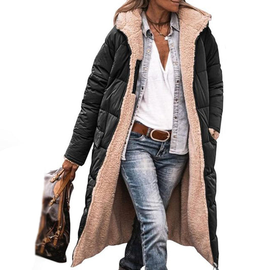Long Ladies Winter Coat - Nova-Black-S-Nora Luxe