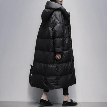 Long Ladies Winter Jacket - Amara-Black-S-Nora Luxe