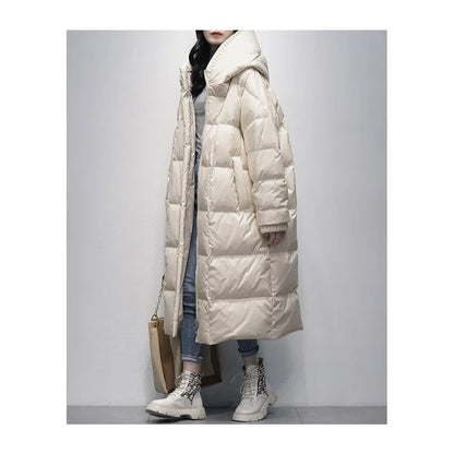 Long Ladies Winter Jacket - Amara-White-S-Nora Luxe