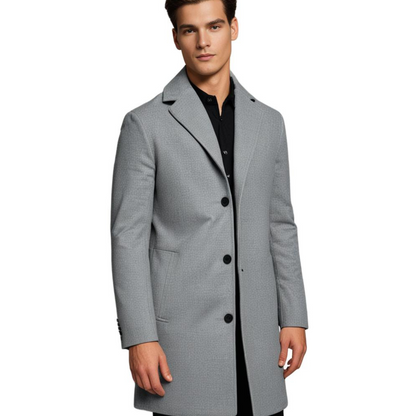 Long Winter Coat for Men - Noah-Beige-M-Nora Luxe