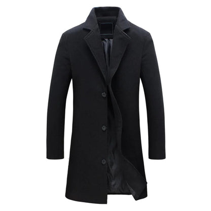 Long Winter Coat for Men - Noah-Black-M-Nora Luxe
