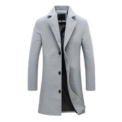 Long Winter Coat for Men - Noah-Light gray-M-Nora Luxe