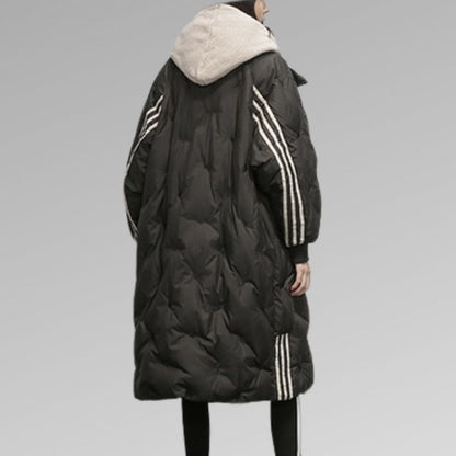 Long Women's Down Winter Coat - Sophie-Black-M-Nora Luxe