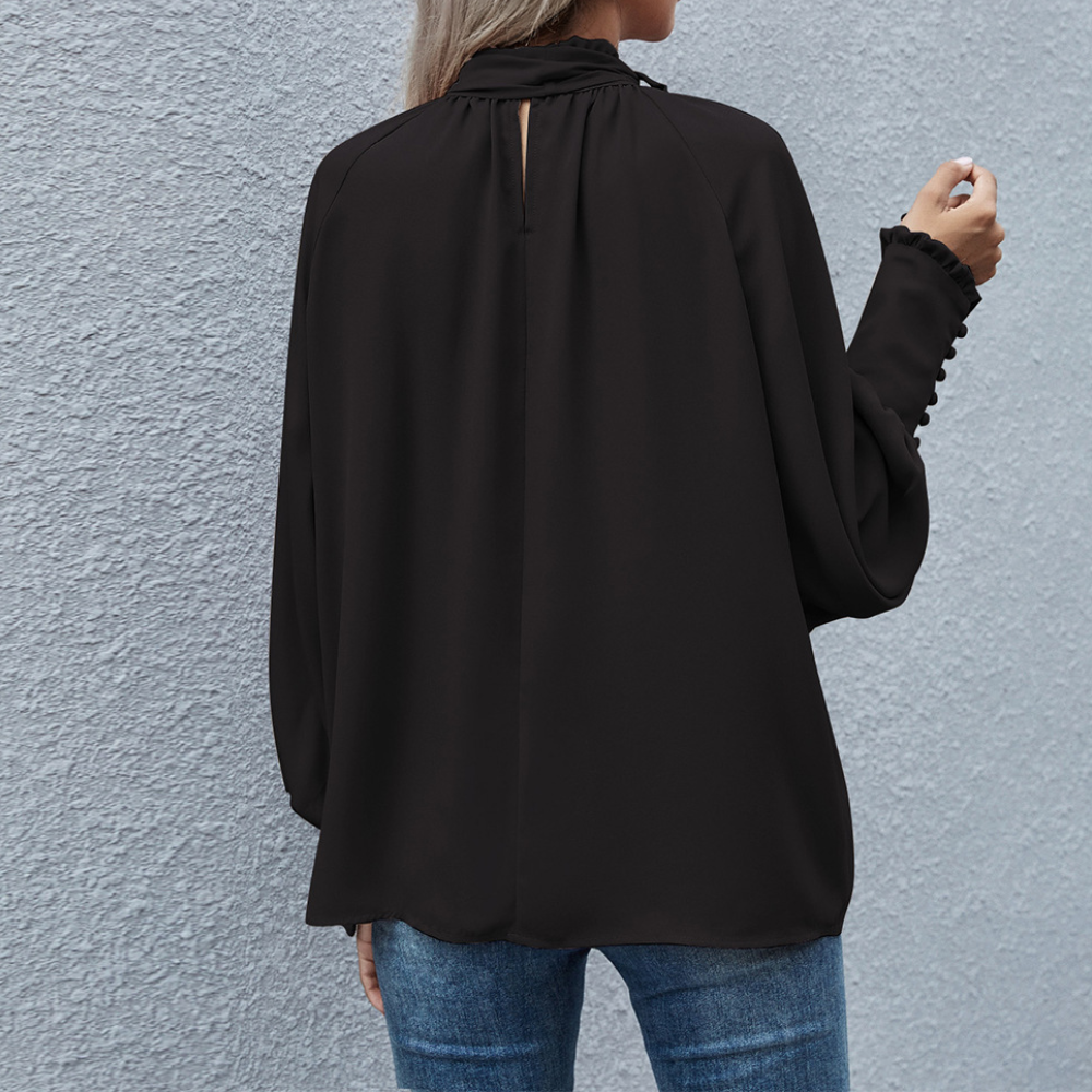 Loose Falling Formal Women's Blouse - Mira-Red-XS-Nora Luxe