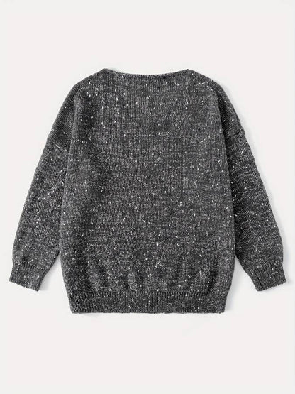 Loose-knit sweater made of multicoloured wool - Lilac-Green-XS-Nora Luxe