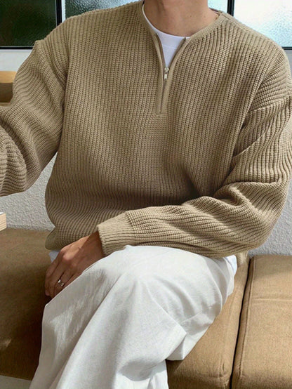 Loose Striped Knitted Sweater for Men - Ronan-Green-XS-Nora Luxe