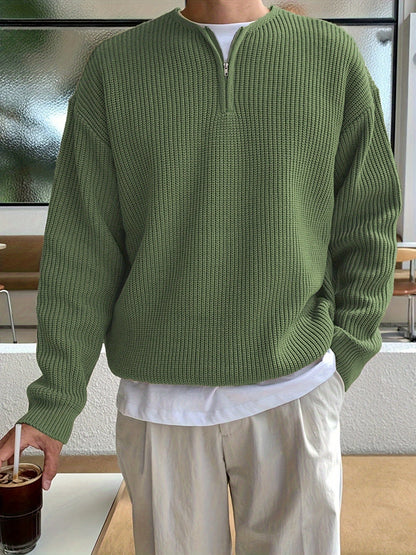 Loose Striped Knitted Sweater for Men - Ronan-Green-XS-Nora Luxe