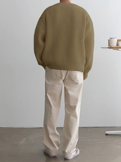Loose Striped Knitted Sweater for Men - Ronan-Green-XS-Nora Luxe