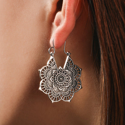 Lotus Mandala Earrings - Levana-Gold-Nora Luxe