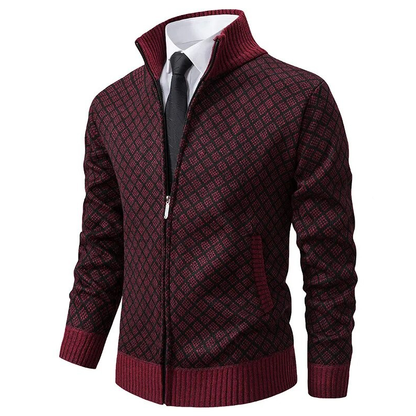Luxurious Knitted Sweater - Oliver-Bordeaux Red-XS-Nora Luxe
