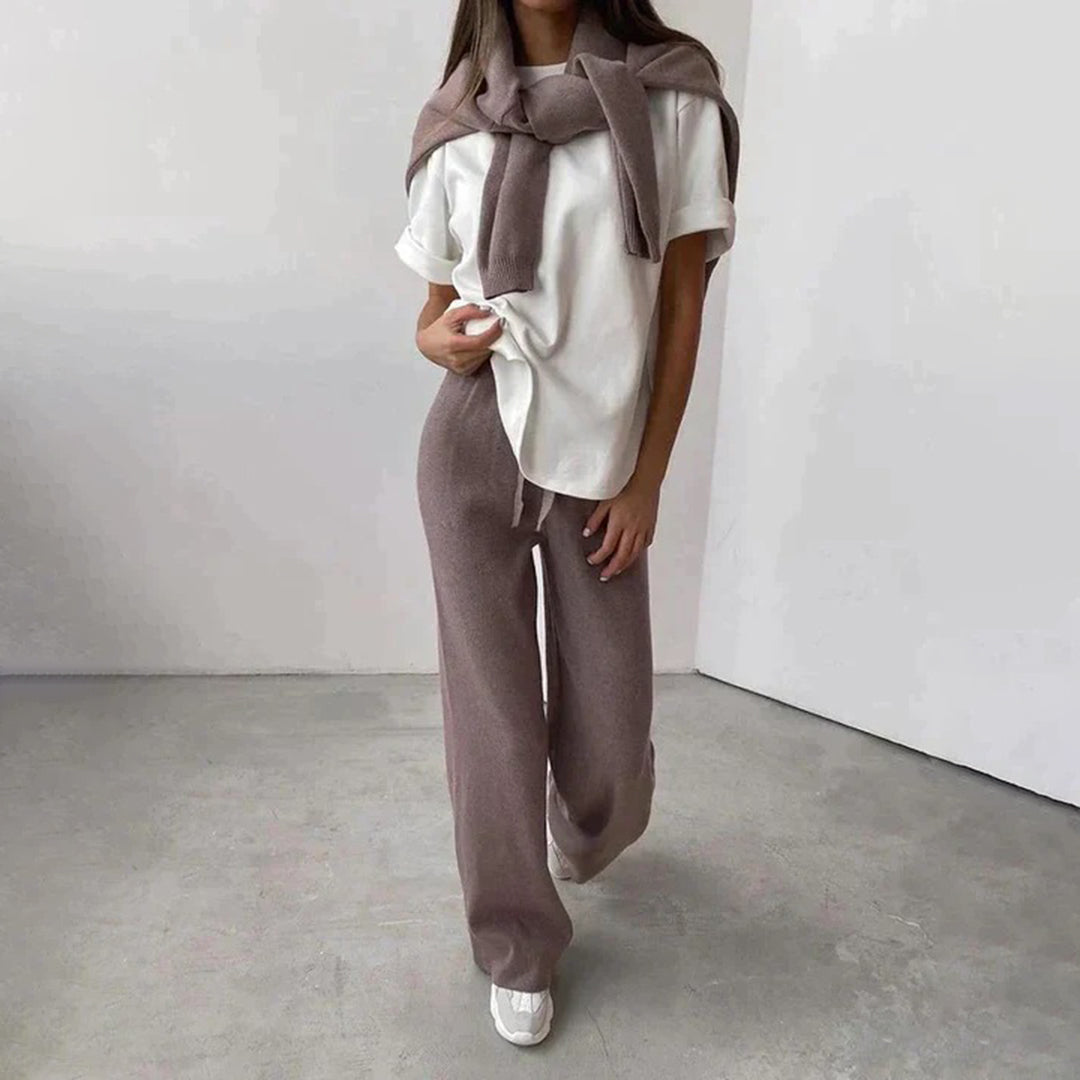 Luxury and Comfortable Cashmere Set - Amelie-Brown-XS-Nora Luxe