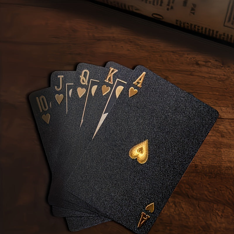 Luxury Black Playing Cards - Waterproof & Flexible with Storage Box - Noctura-Nora Luxe