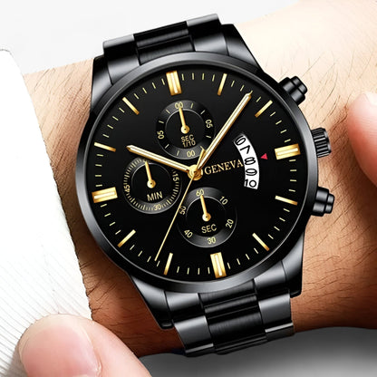 Luxury Black Quartz Men's Watch - Caspian-Nora Luxe