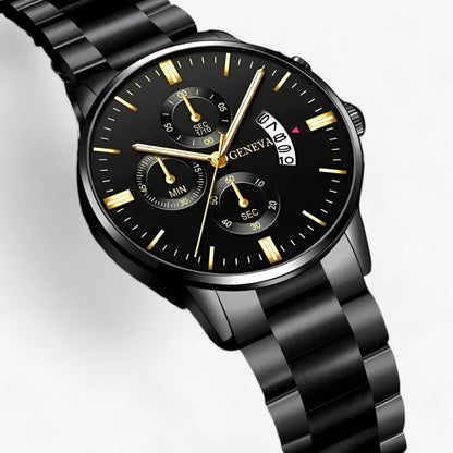 Luxury Black Quartz Men's Watch - Caspian-Nora Luxe