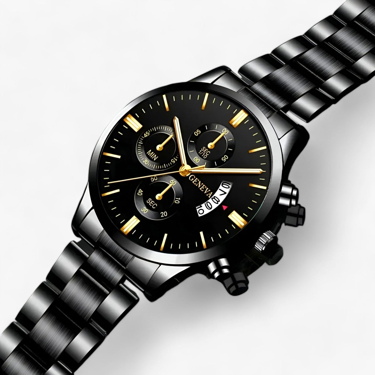 Luxury Black Quartz Men's Watch - Caspian-Nora Luxe